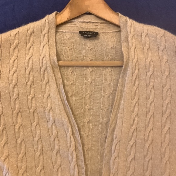 Talbots Tan Cashmere Cardigan - Picture 4 of 5